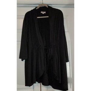 Prescott New York Tie Front Cardigan - 3/4 Sleeve - Black - Size 4x - NWT